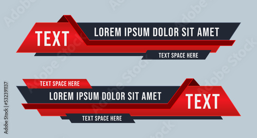 Editable set of Broadcast News Lower Thirds Banner for Video headline title TV news banner Video and Media Channel news title