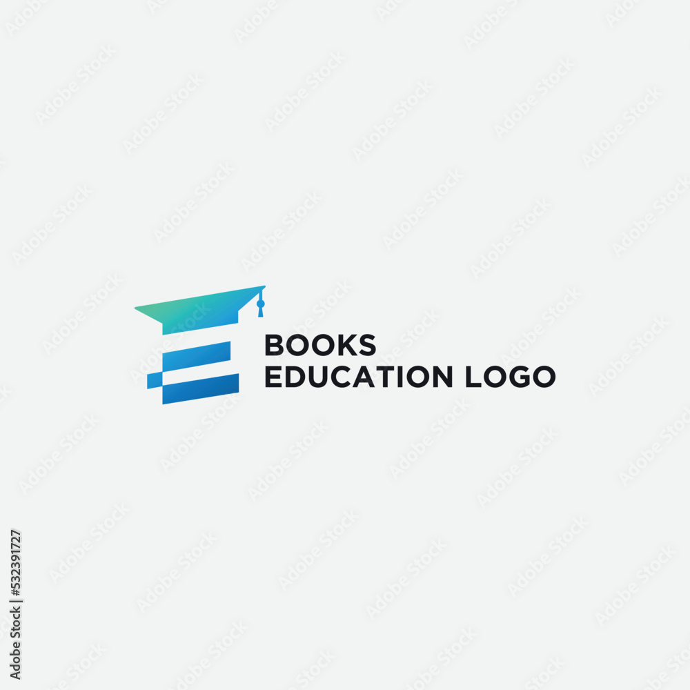 simple study online logo vector books