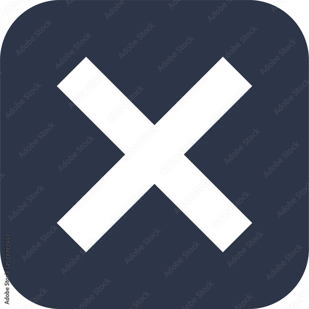 Cross mark icon in square. Wrong signs in dark grey colors. Cross mark icon in square. Wrong signs in dark grey colors.