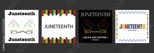 juneteenth background with caption