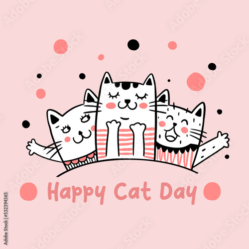illustration of cat day celebration