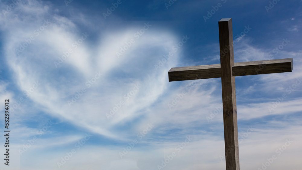 Jesus Christ cross. Easter, resurrection concept. Christian wooden cross on a background with dramatic lighting, colorful mountain sunset, dark clouds and sky, sunbeams. Jesus Christ cross. Easter, resurrection concept. Christian wooden cross on a background with dramatic lighting, colorful mountain sunset, dark clouds and sky, sunbeams.