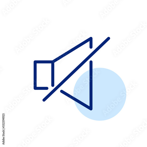 No sound. Noise cancelling, soundproof or mute icon. Pixel perfect, editable stroke line icon