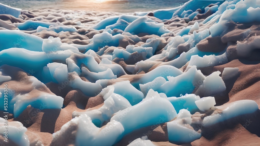 Obraz premium Ice waves wallpaper