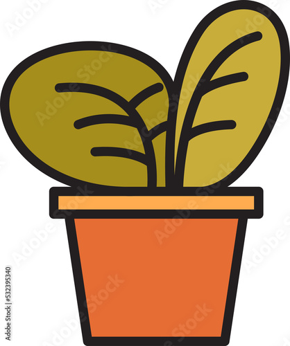 tree in plant pot icon illustration