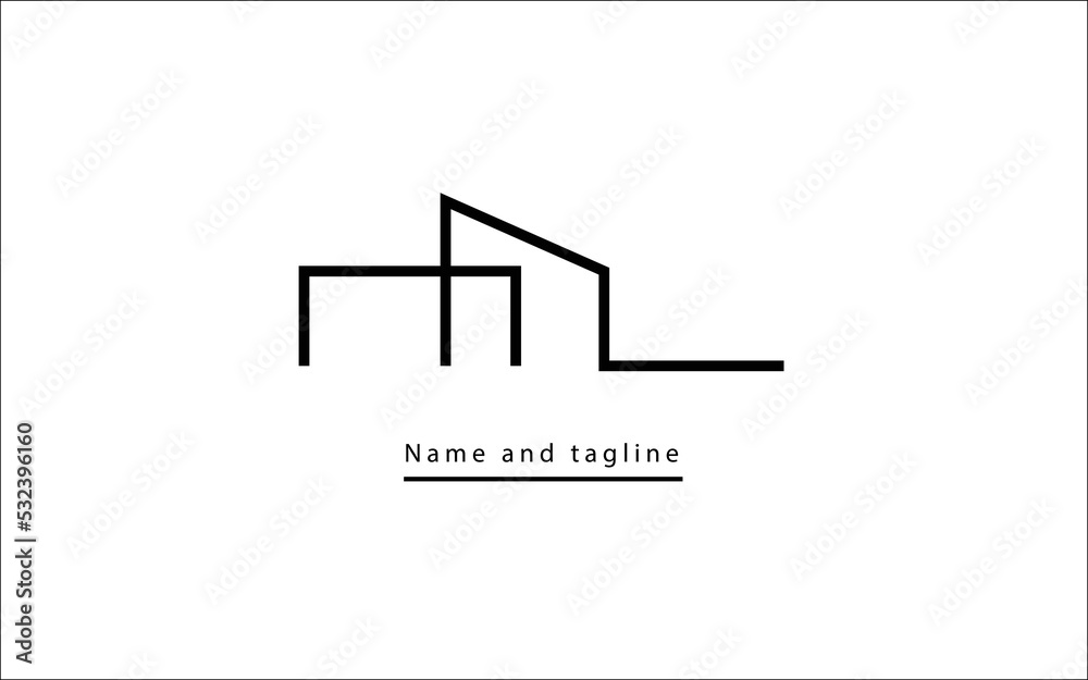 A line art icon logo of modern house/home Stock Vector | Adobe Stock