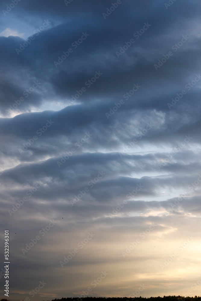 Waves of clouds in the sky