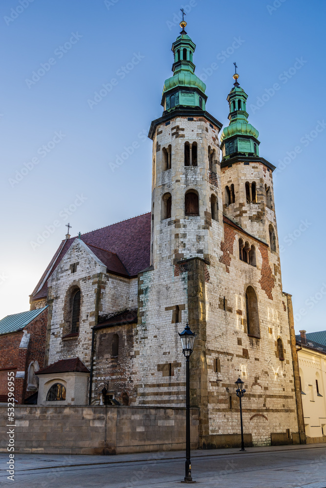 Church of St. Andrew, Romanesque church in the Old Town district, Kraków, Poland.