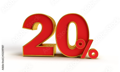 20 percent in 3d rendering isolated