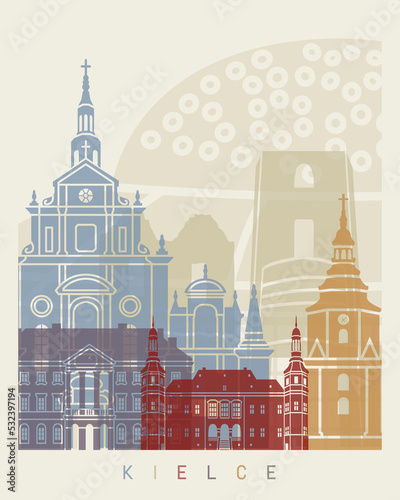 KIELCE SKYLINE POSTER
