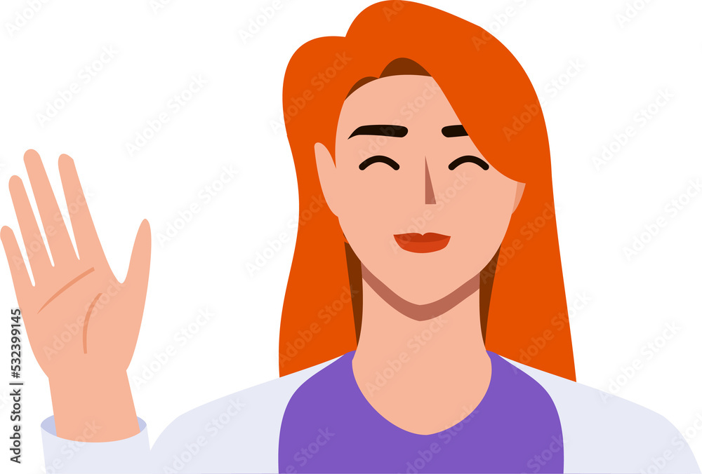 Woman Waving Hand Avatar