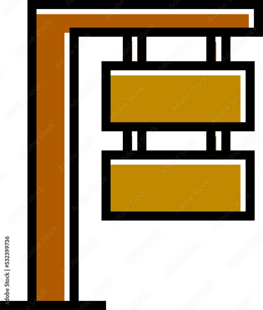 wooden street signage and signpost icon illustration