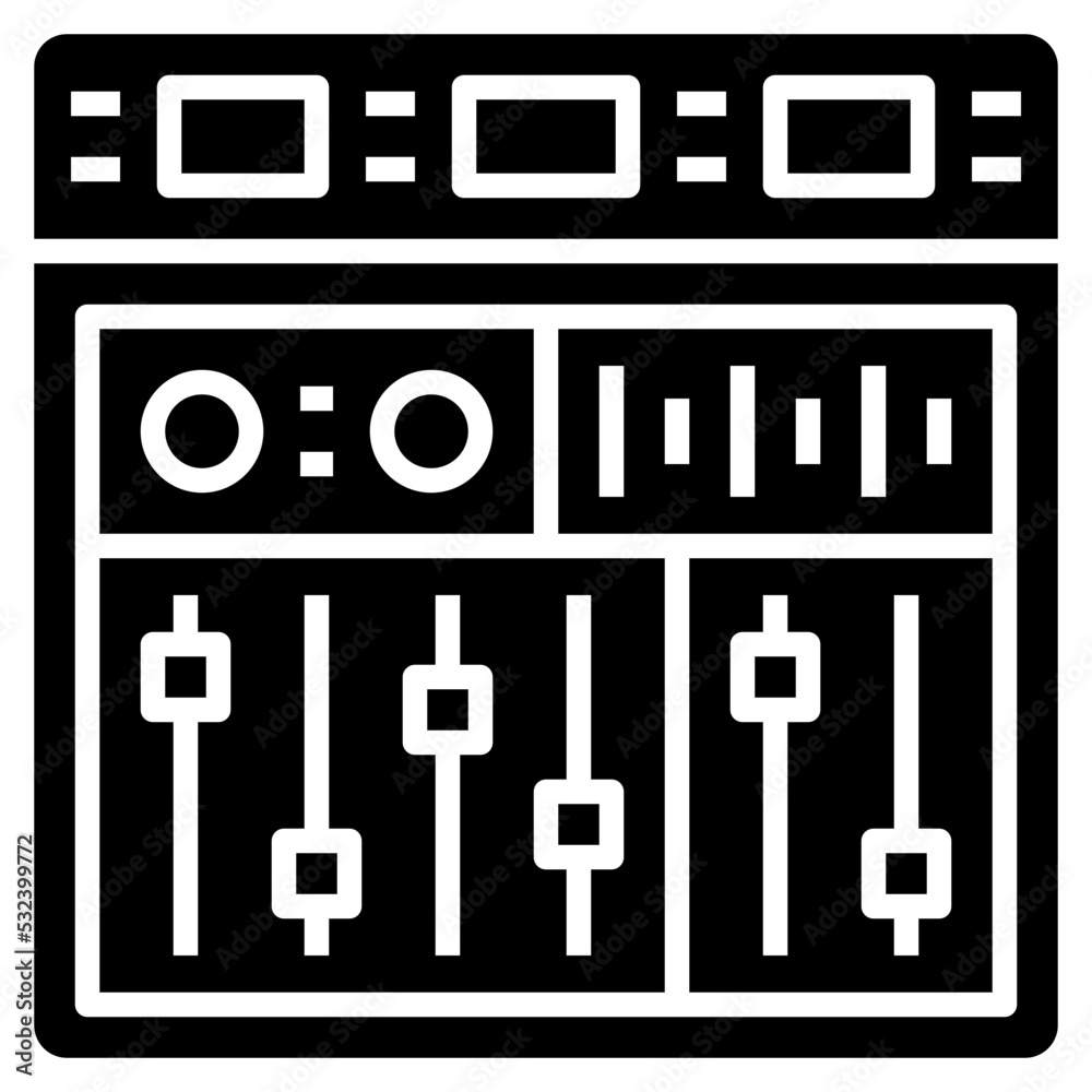 Mixer Audio Control glyph icon. Can be used for digital product, presentation, print design and more. Mixer Audio Control glyph icon. Can be used for digital product, presentation, print design and more.