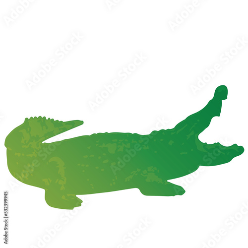 Woodland crocodile animal in gradient style silhouette