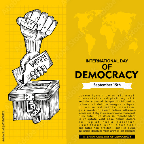 International Day Of Democracy, 15 September, Poster and Banner vector