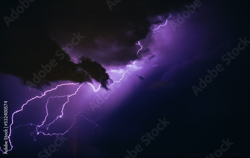 lightning bolt in the algarve night sky