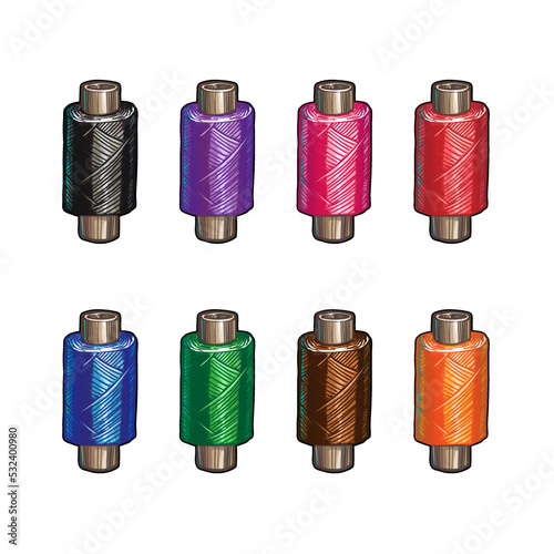 set of sewing threads vector illustration isolated on white background