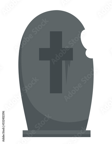 Tombstone in cartoon style. Halloween design element.