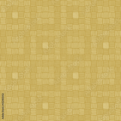 beige repetitive background with hand drawn striped squares. vector seamless pattern. geometric carpet. fabric swatch. wrapping paper. continuous design template for textile, linen, home decor