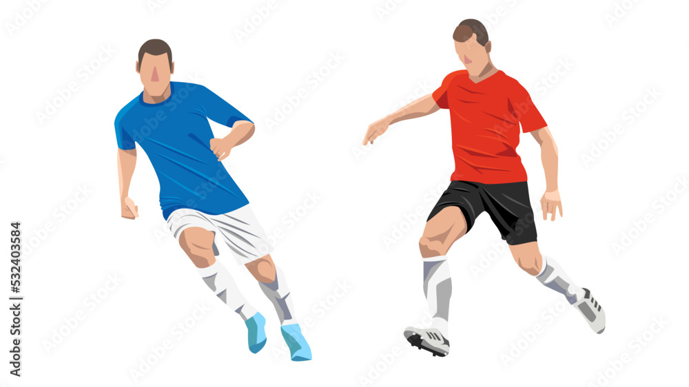 football and soccer players running and playing 
