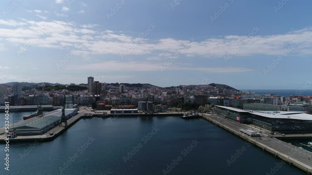 Coruña Skyline Galicia Spain Aerial View Coruña Skyline Galicia Spain Aerial View