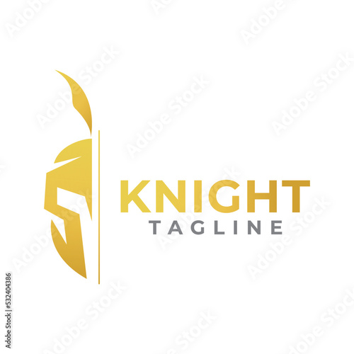 warrior sparta logo vector template. strong knight symbol.
