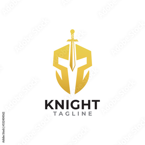 warrior sparta logo vector template. strong knight symbol.