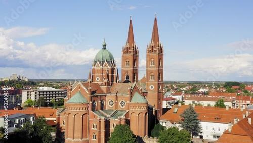 Wallpaper Mural Aerial photo of a cathedral in Đakovo town, Croatia Torontodigital.ca