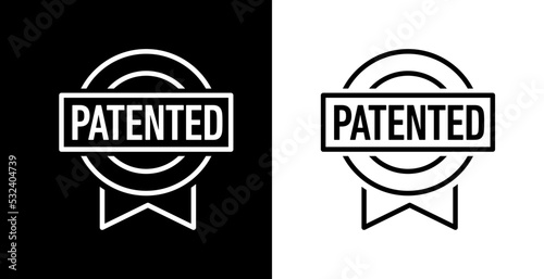 Patented vector round icon stamp badge