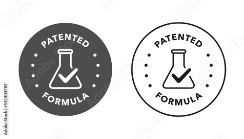 Patented vector round icon stamp badge