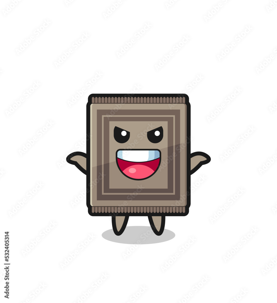 the illustration of cute carpet doing scare gesture the illustration of cute carpet doing scare gesture