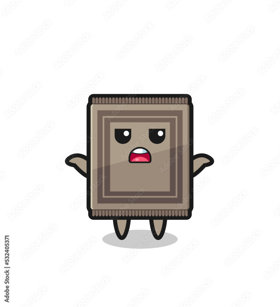 carpet mascot character saying I do not know carpet mascot character saying I do not know