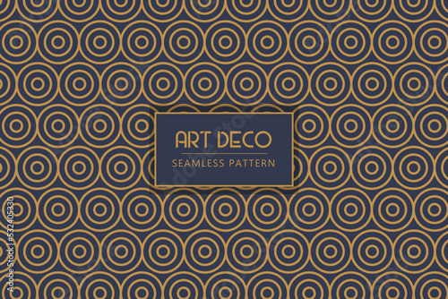 Geometrical circles elegant art deco abstract seamless pattern modern design