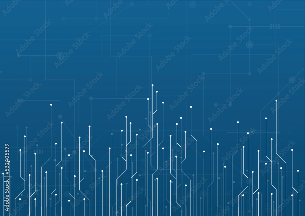 Abstract technology background. Blue glowing connections in space with particles, big data, computer generated abstract background. Vector Illustration Abstract technology background. Blue glowing connections in space with particles, big data, computer generated abstract background. Vector Illustration