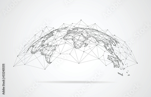 Global network connection. World map point and line composition concept of global business. Vector Illustration photo