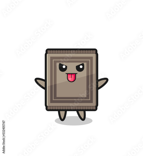 naughty carpet character in mocking pose