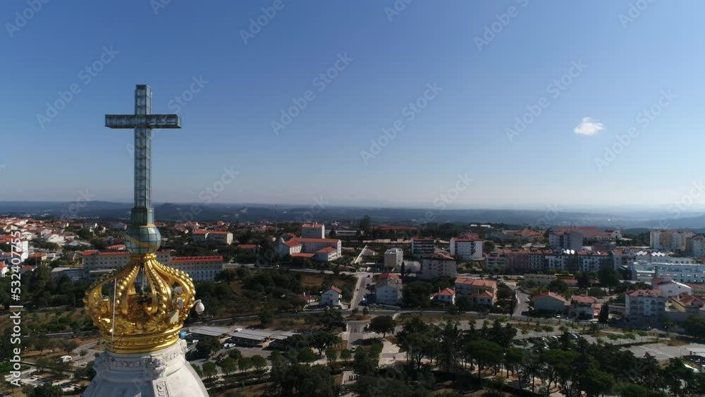 Sanctuary of Fatima. Portugal 4k Aerial View