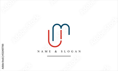 UM, MU, U, M abstract letters logo monogram