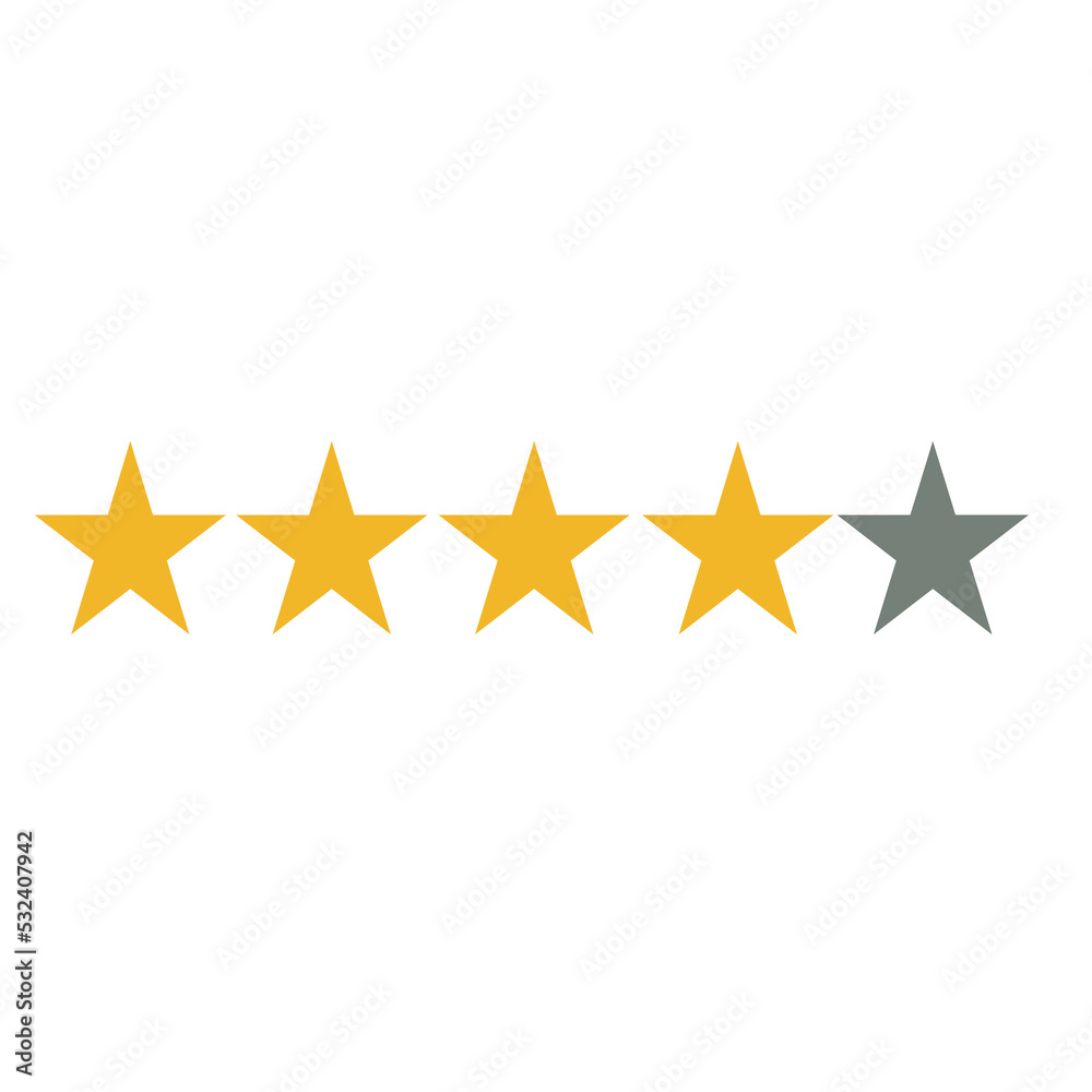 vector image four stars out of five. good level vector image four stars out of five. good level