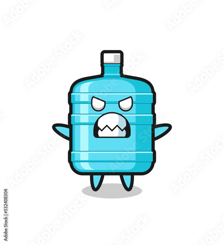 wrathful expression of the gallon water bottle mascot character