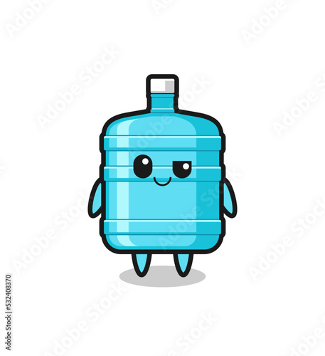 gallon water bottle cartoon with an arrogant expression