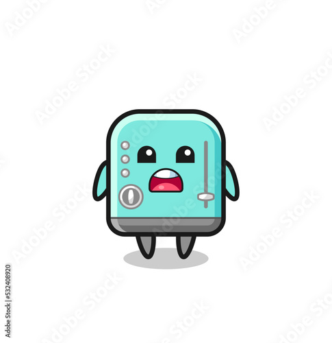 toaster illustration with apologizing expression, saying I am sorry