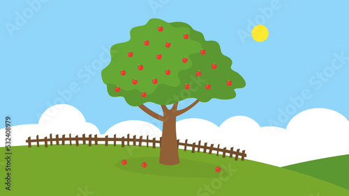 apple tree with ripe apples