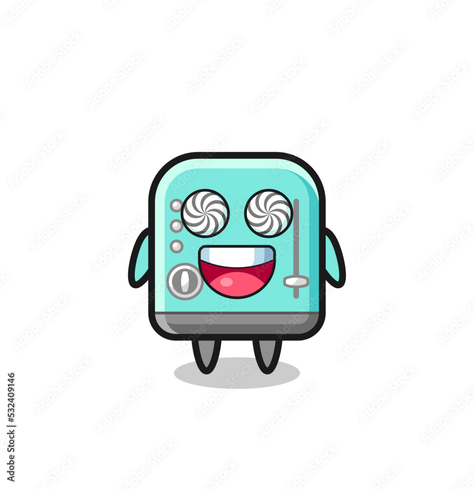 cute toaster character with hypnotized eyes cute toaster character with hypnotized eyes