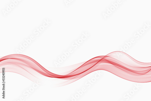 Flow of red transparent abstract smoke wave.Design element.