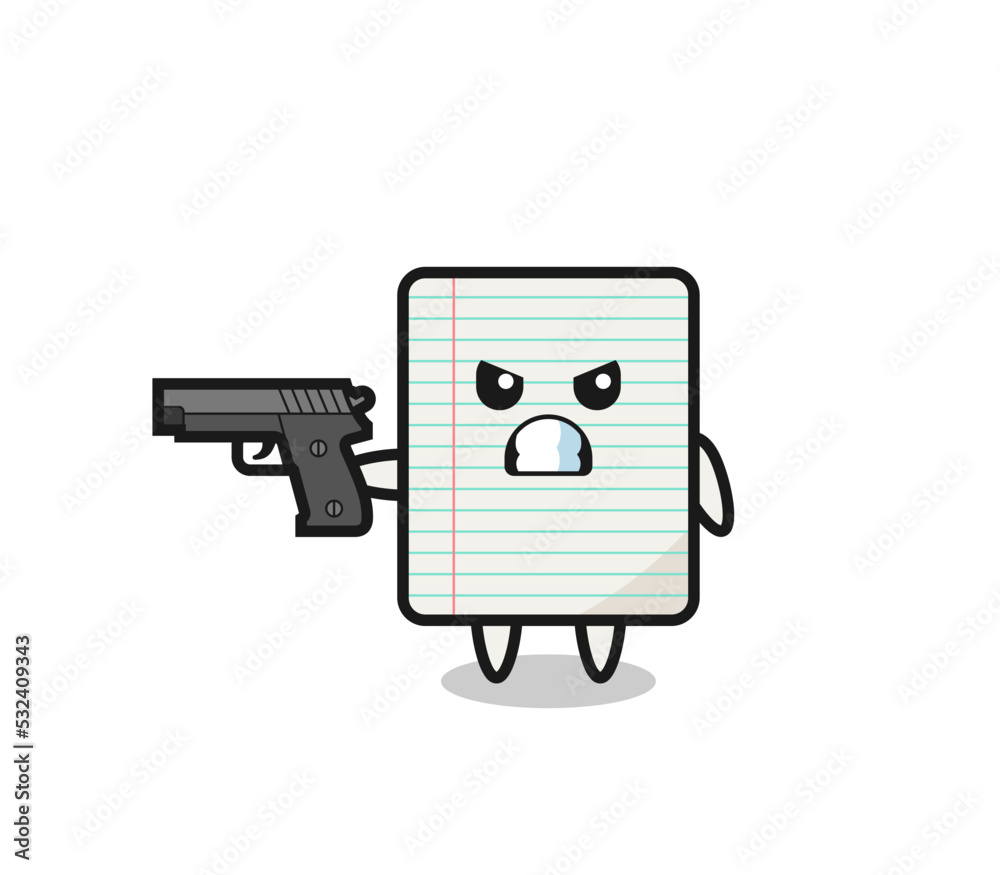 the cute paper character shoot with a gun the cute paper character shoot with a gun