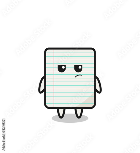 cute paper character with suspicious expression