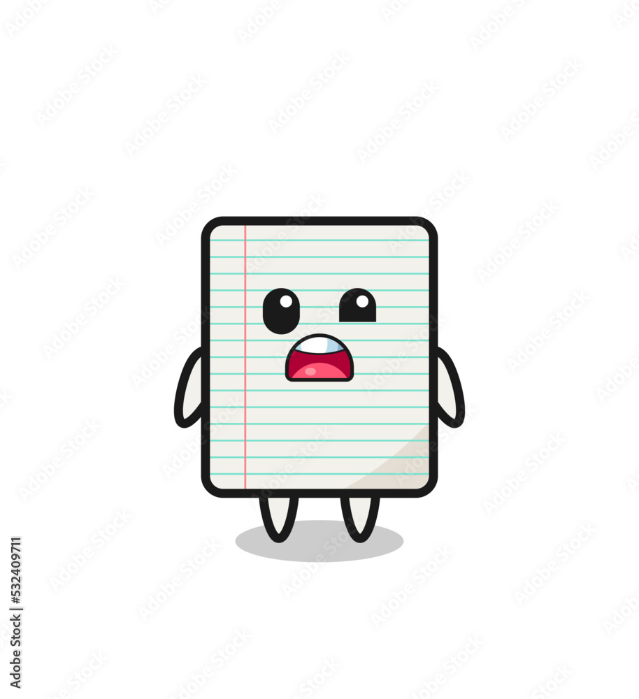 the shocked face of the cute paper mascot the shocked face of the cute paper mascot