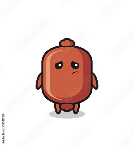 the lazy gesture of sausage cartoon character