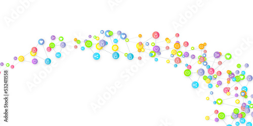 Social media marketing icons internet tags target